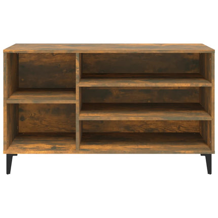 skoskab 102x36x60 cm konstrueret træ røget egetræsfarve