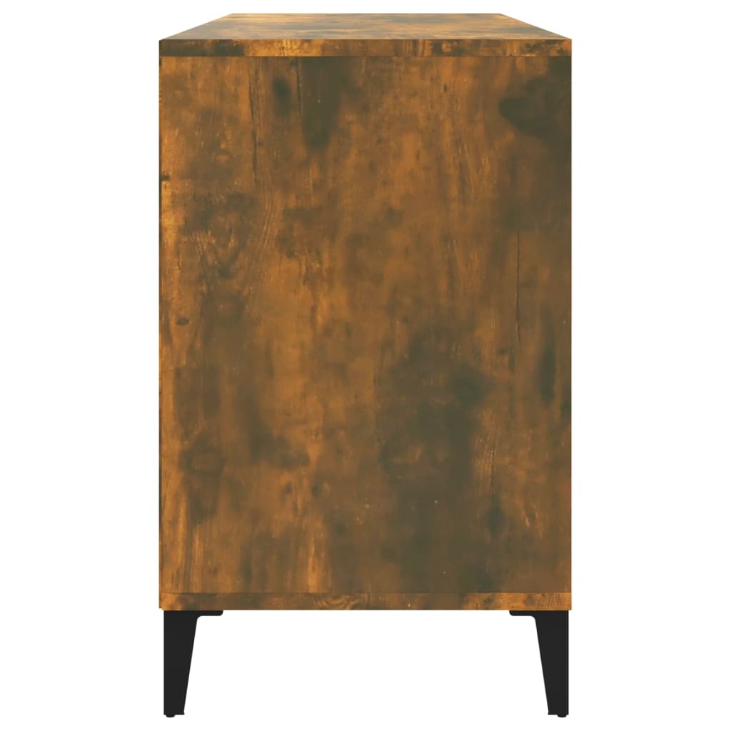 skoskab 102x36x60 cm konstrueret træ røget egetræsfarve