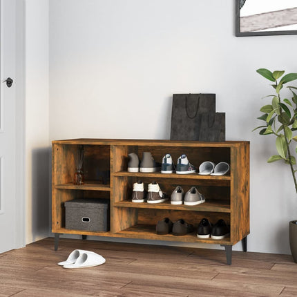 skoskab 102x36x60 cm konstrueret træ røget egetræsfarve