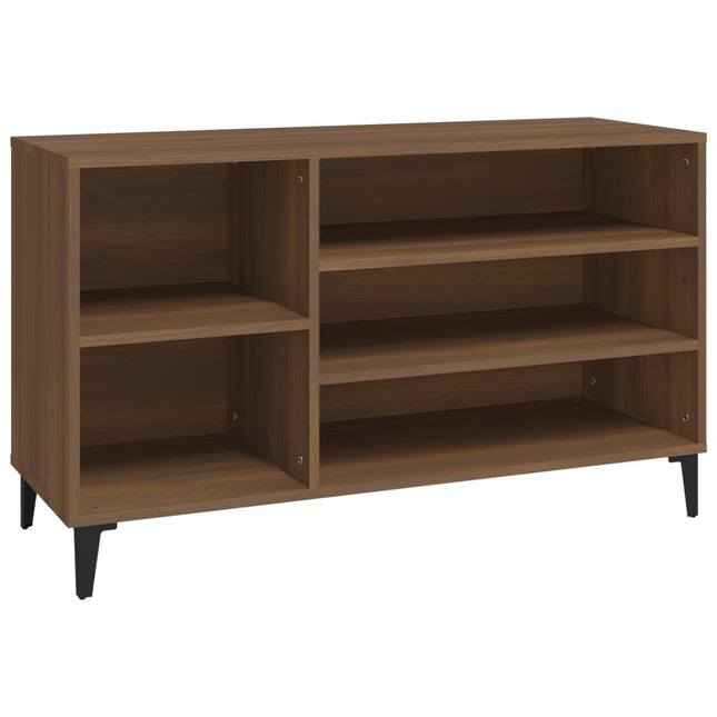 skoskab 102x36x60 cm konstrueret træ brun egetræ