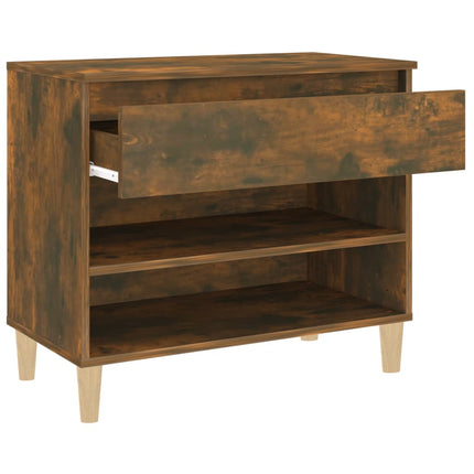 skoskab 70x36x60 cm konstrueret træ røget egetræsfarve