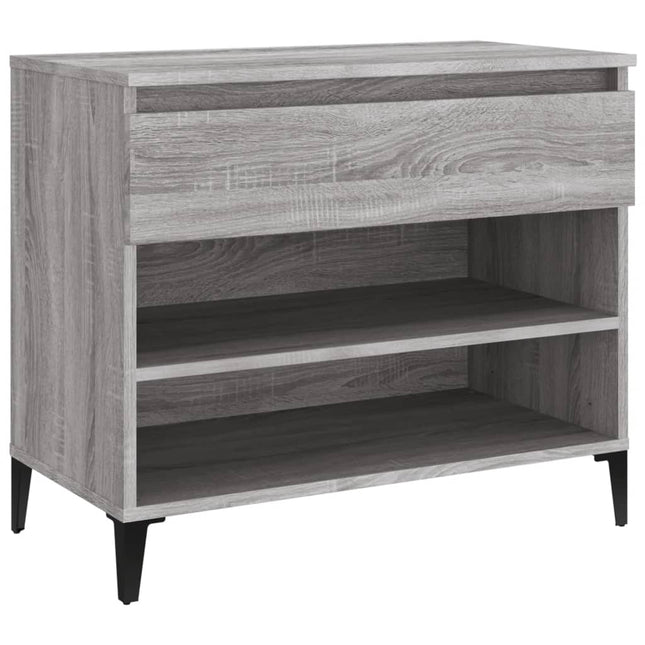 skoskab 102x36x60 cm konstrueret træ grå sonoma-eg