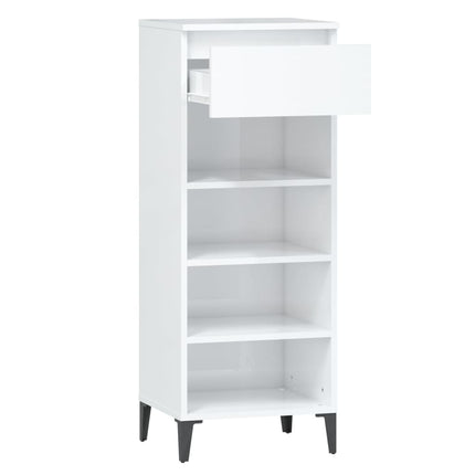 skoreol 40x36x105 cm konstrueret træ hvid højglans