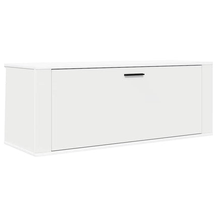 væghængte sengeborde 100x35x38 cm konstrueret træ hvid