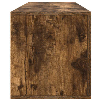 væghængt skoskab 100x35x38 cm konstrueret træ røget egetræ