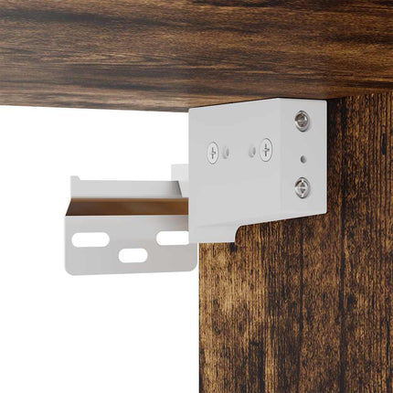 væghængt skoskab 100x35x38 cm konstrueret træ røget egetræ