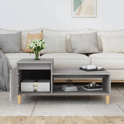 sofabord 100x50x45 cm konstrueret træ Grå sonoma-eg
