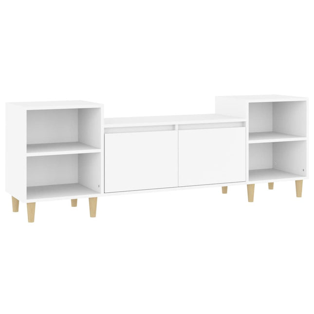 tv-bord 160x35x55 cm konstrueret træ hvid