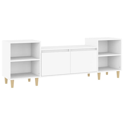 tv-bord 160x35x55 cm konstrueret træ hvid