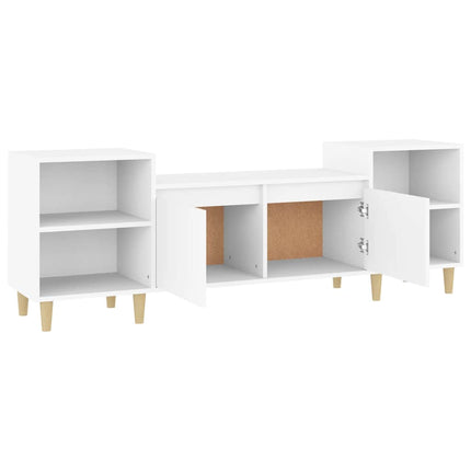 tv-bord 160x35x55 cm konstrueret træ hvid