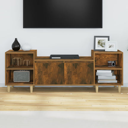 tv-bord 160x35x55 cm konstrueret træ røget egetræsfarve