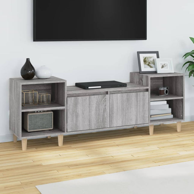tv-bord 160x35x55 cm konstrueret træ grå sonoma-eg