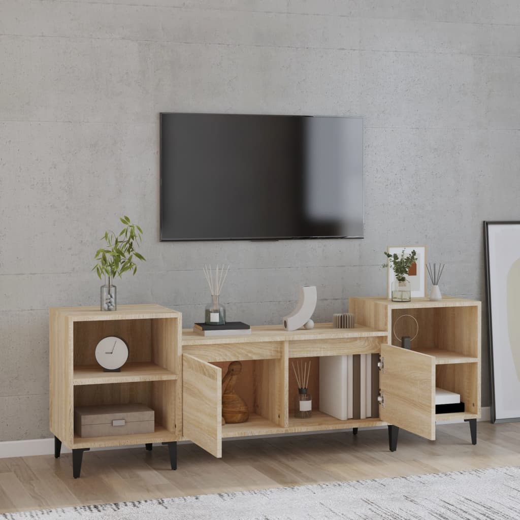 tv-bord 160x35x55 cm konstrueret træ sonoma-eg