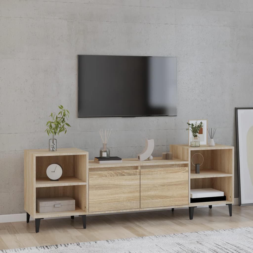 tv-bord 160x35x55 cm konstrueret træ sonoma-eg