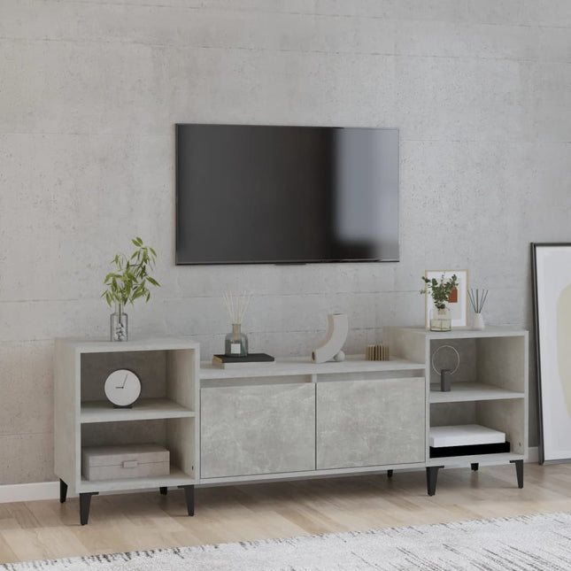 tv-bord 160x35x55 cm konstrueret træ betongrå