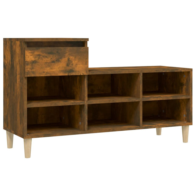 skoskab 102x36x60 cm konstrueret træ røget egetræsfarve