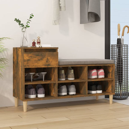 skoskab 102x36x60 cm konstrueret træ røget egetræsfarve