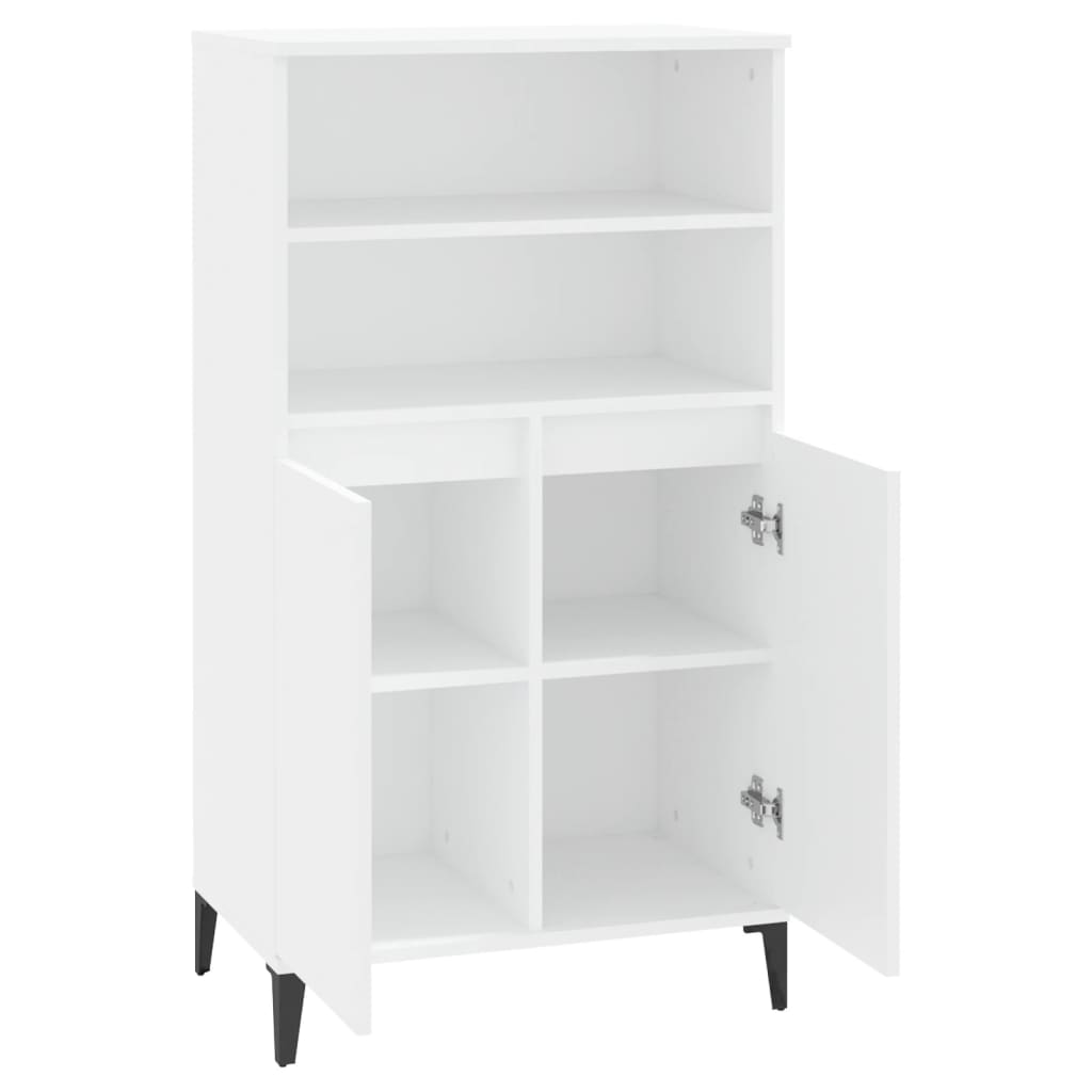 skab 60x36x110 cm konstrueret træ hvid
