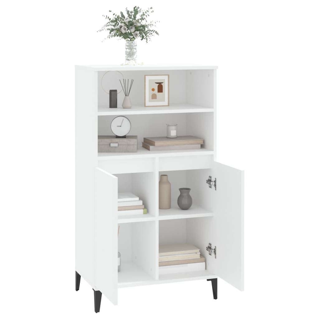 skab 60x36x110 cm konstrueret træ hvid