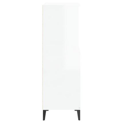 skab 60x36x110 cm konstrueret træ hvid højglans