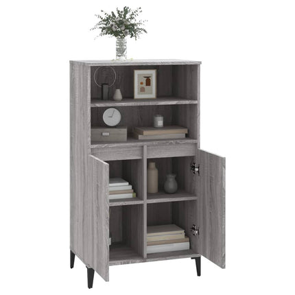 skab 60x36x110 cm konstrueret træ Grå sonoma-eg