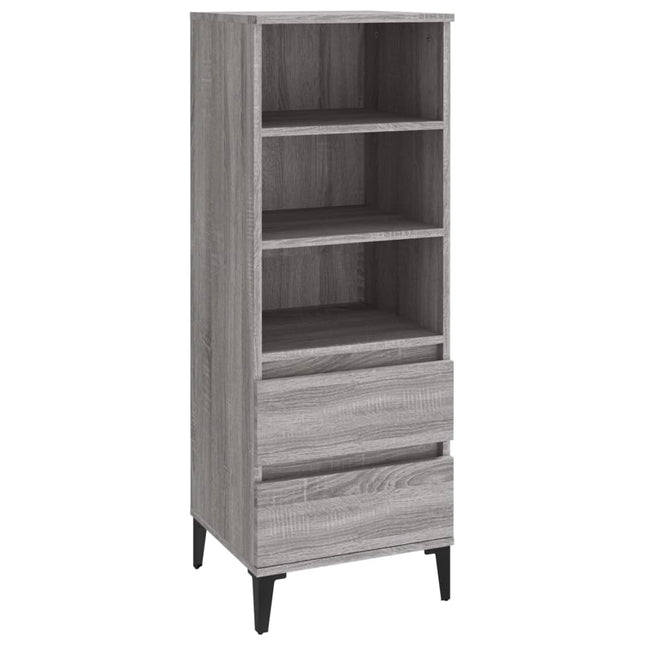 skab 40x36x110 cm konstrueret træ Grå sonoma-eg