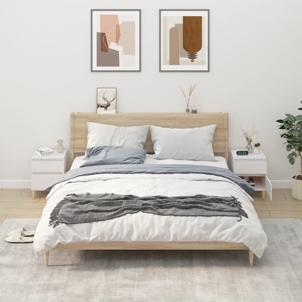 sengeborde 2 stk. 40x35x50 cm hvid