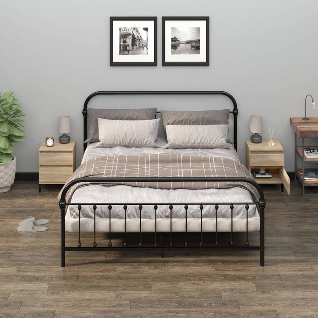 sengeborde 2 stk. 40x35x50 cm sonoma-eg