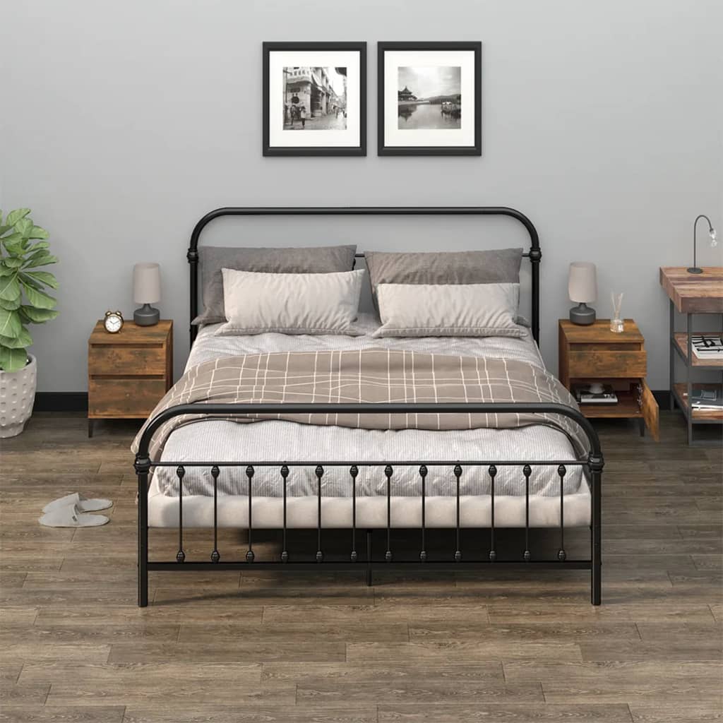 sengeborde 2 stk. 40x35x50 cm røget egetræsfarve