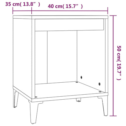 sengeborde 2 stk. 40x35x50 cm sort