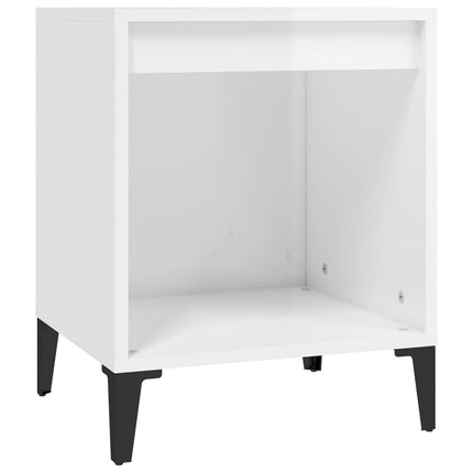sengebord 40x35x50 cm hvid højglans
