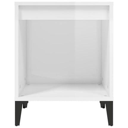 sengebord 40x35x50 cm hvid højglans