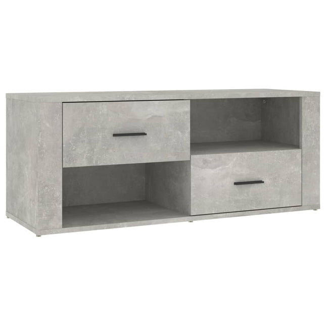 tv-bord 100x35x40 cm konstrueret træ betongrå