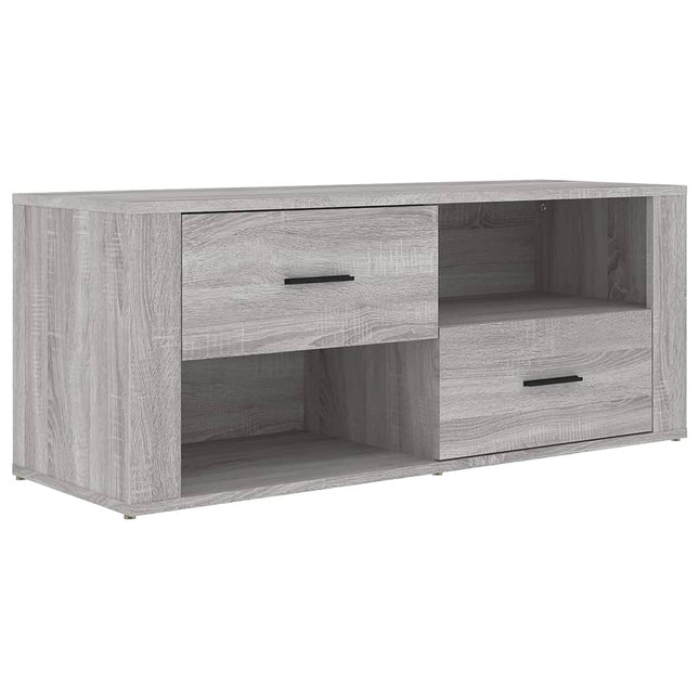 tv-bord 100x35x40 cm konstrueret træ grå sonoma-eg