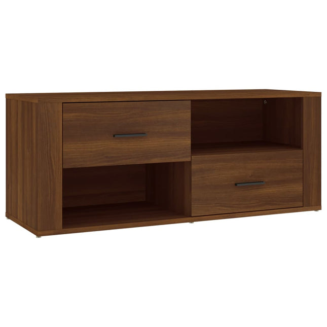 tv-bord 100x35x40 cm konstrueret træ brun egetræsfarve