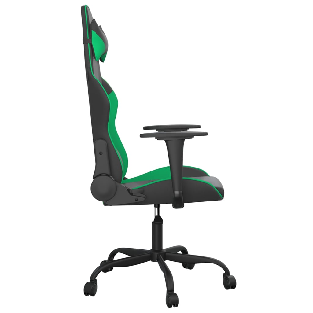 gamingstol kunstlæder sort og grøn