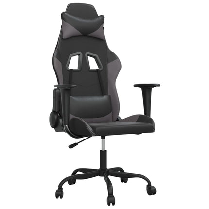 gamingstol kunstlæder sort og grå