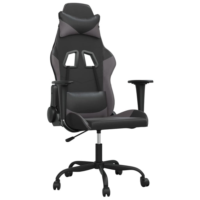 gamingstol kunstlæder sort og grå