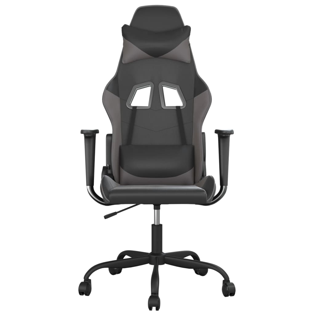 gamingstol kunstlæder sort og grå