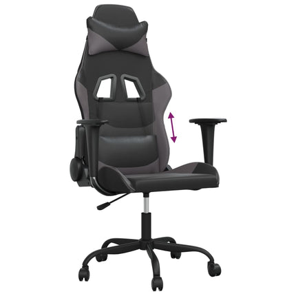 gamingstol kunstlæder sort og grå
