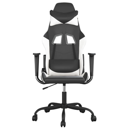 gamingstol kunstlæder sort og hvid