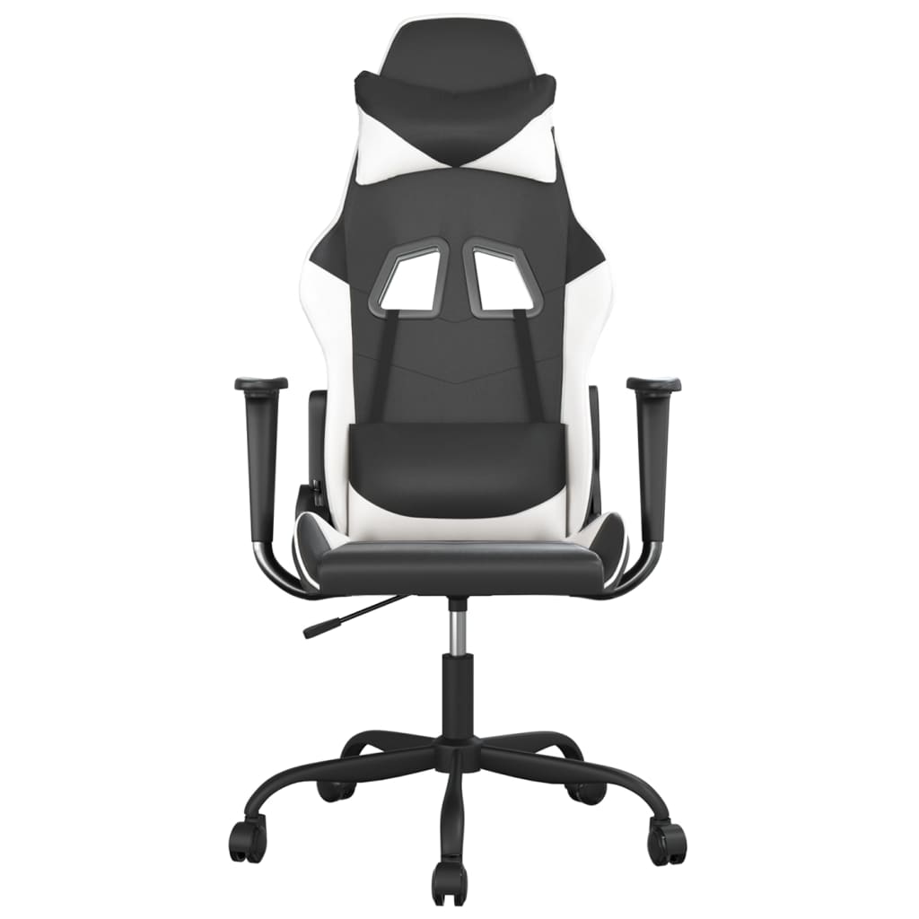 gamingstol kunstlæder sort og hvid