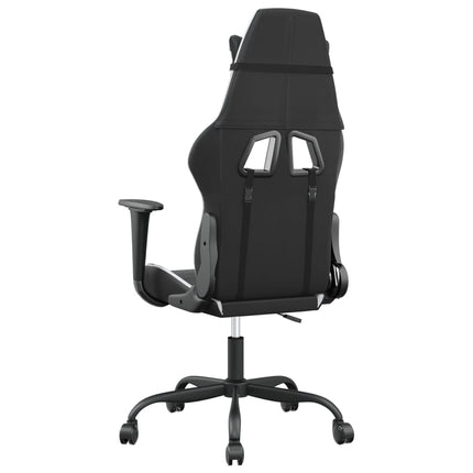 gamingstol kunstlæder sort og hvid