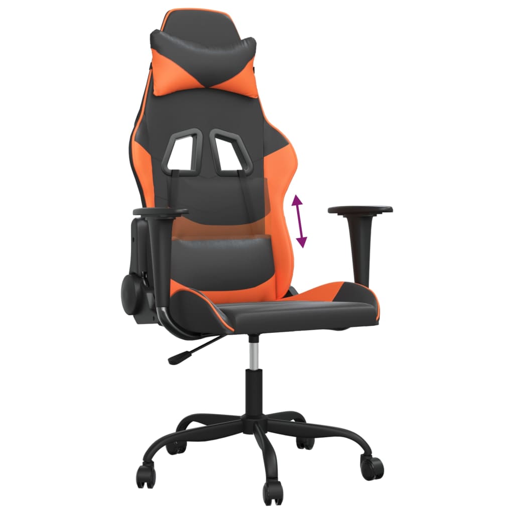 gamingstol kunstlæder sort og orange