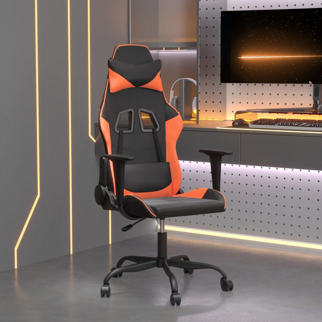 gamingstol kunstlæder sort og orange