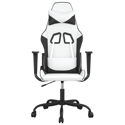 gamingstol kunstlæder hvid og sort