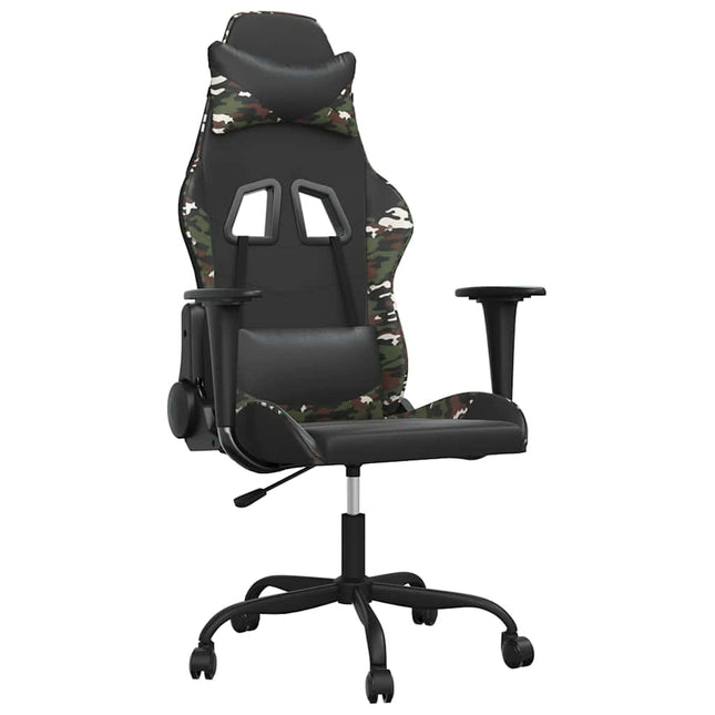 gamingstol kunstlæder sort og camouflage