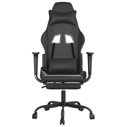 gamingstol med fodstøtte kunstlæder sort