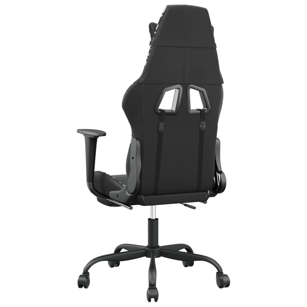 gamingstol med fodstøtte kunstlæder sort og camouflage