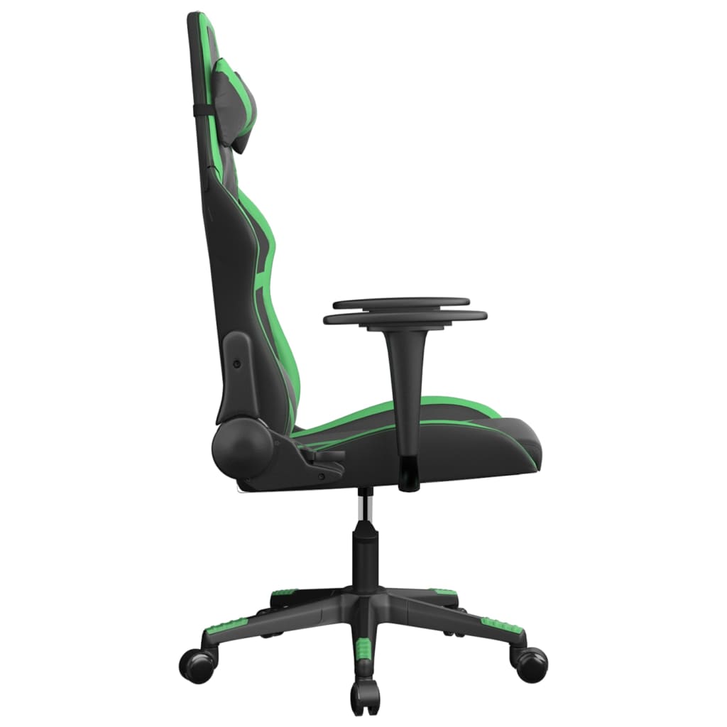 gamingstol kunstlæder sort og grøn